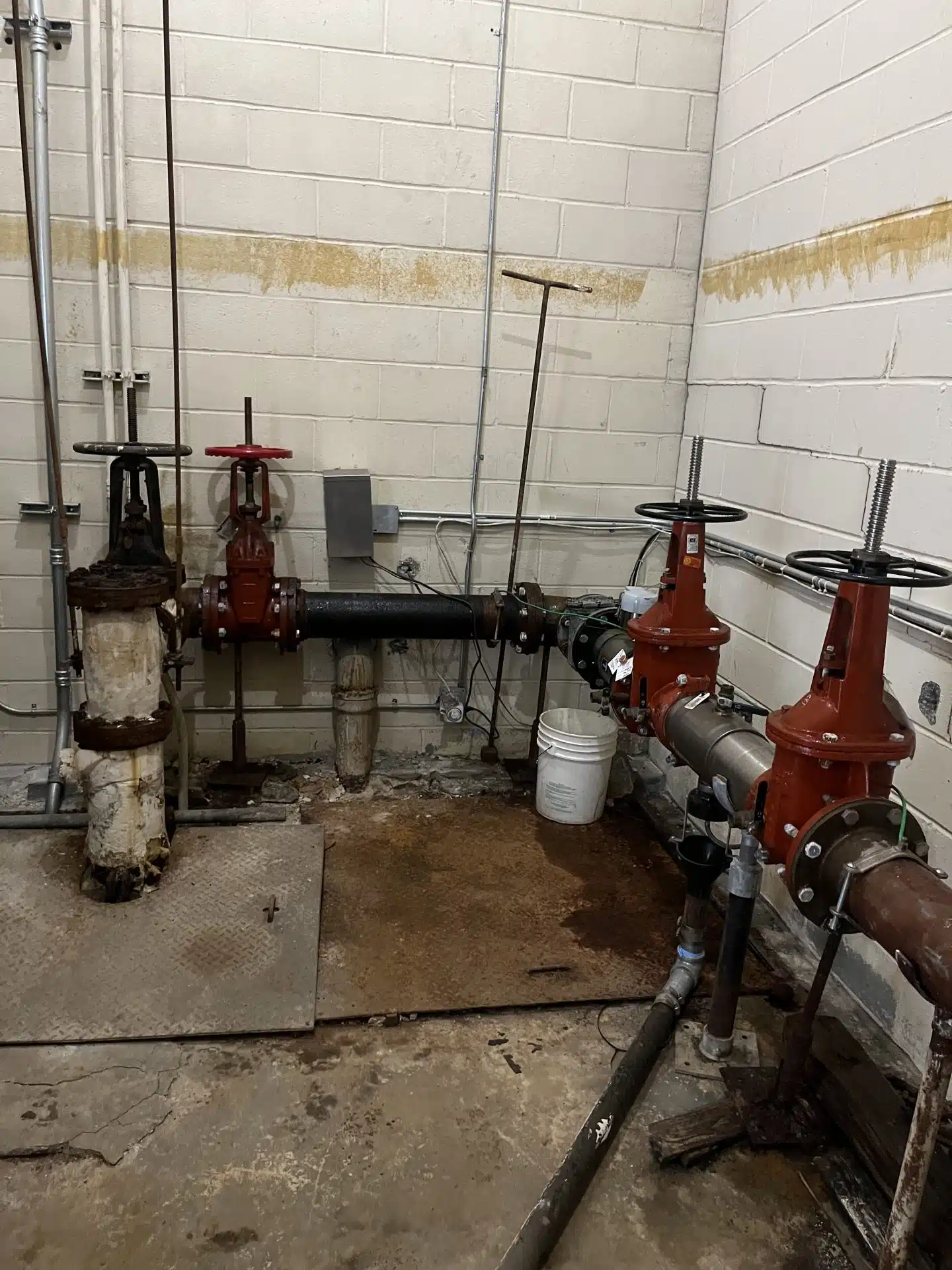 Indoor water meter in basement